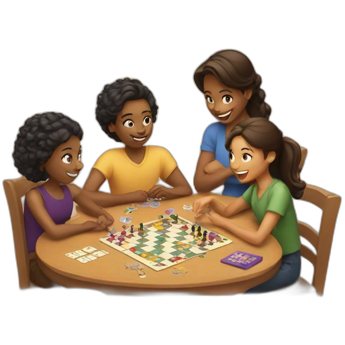 Friends playing board game emoji