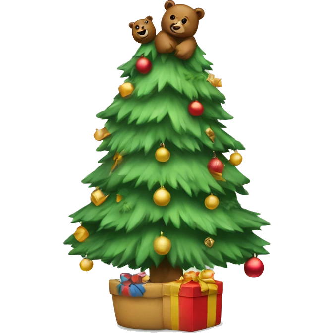 Christmas tree with bears emoji