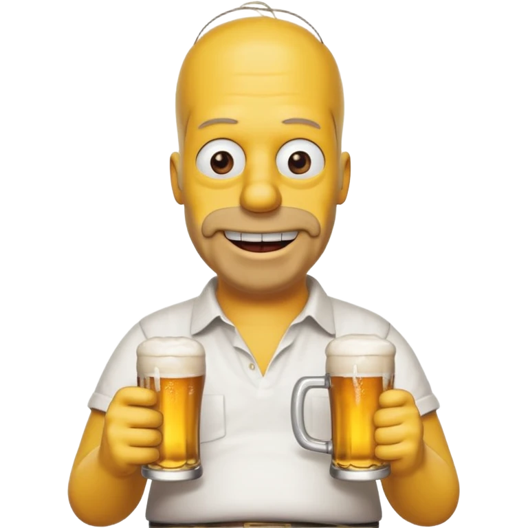 homer simpson smiling with a beer emoji