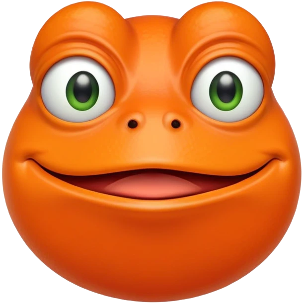 I want to make a Pepe emoji but with a bright orange color that shows all kinds of emotions. emoji