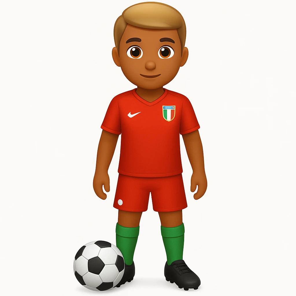 A soccer player in Emoji style with different colors emoji