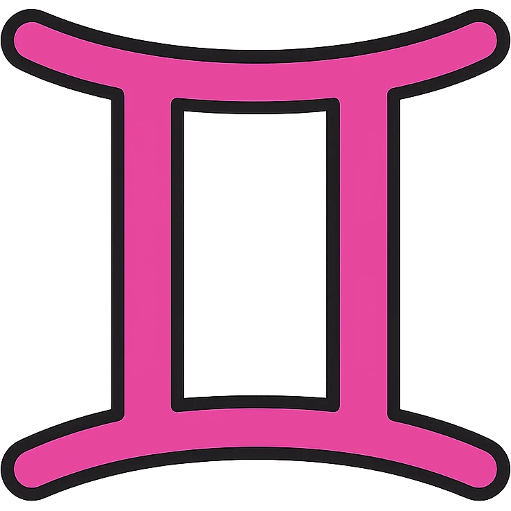 pink-purple zodiac sign icon for Gemini emoji