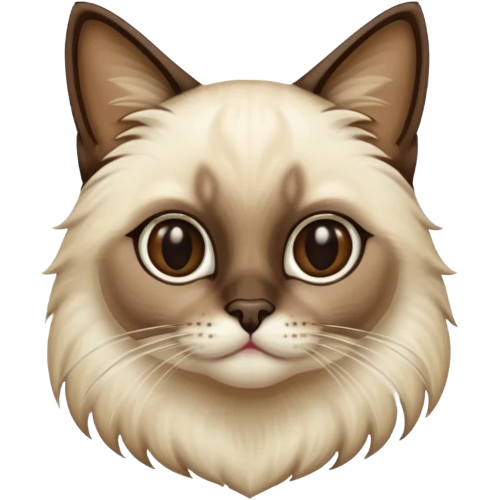 
Siamese cat: long hair fur emoji