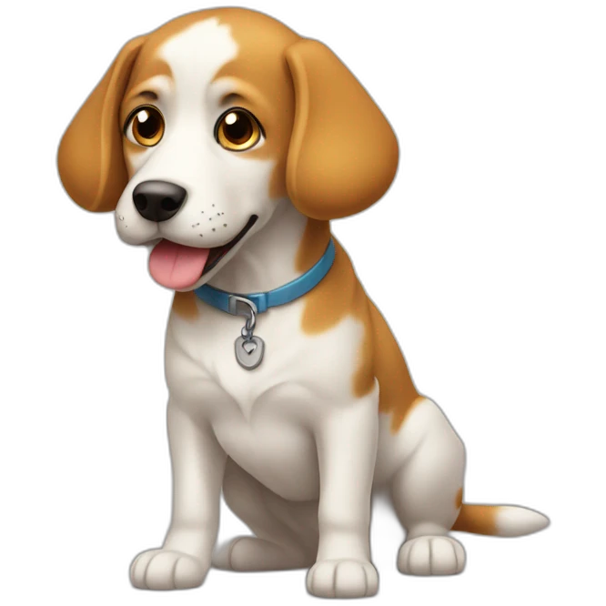 Chat sur un chien emoji