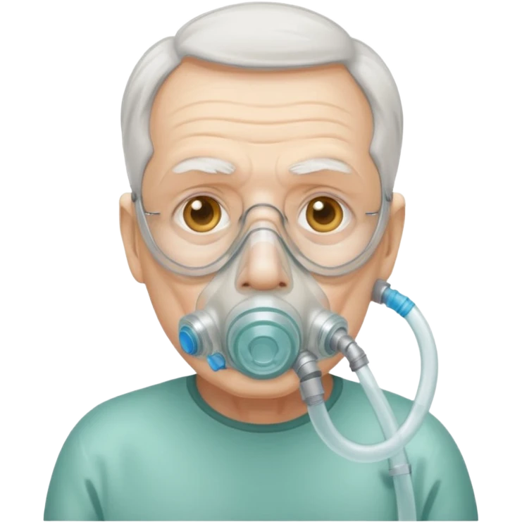 simple emergency oxygen mask for old man emoji