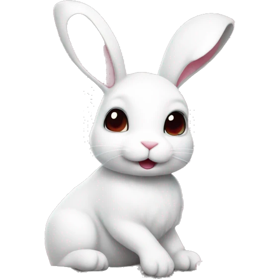 White bunny with cherry blossoms emoji