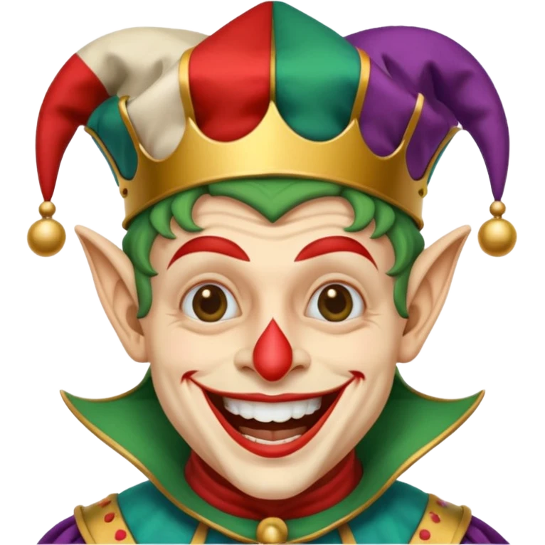 crazy colorful human jolly joker, medieval, vintage, court jester emoji