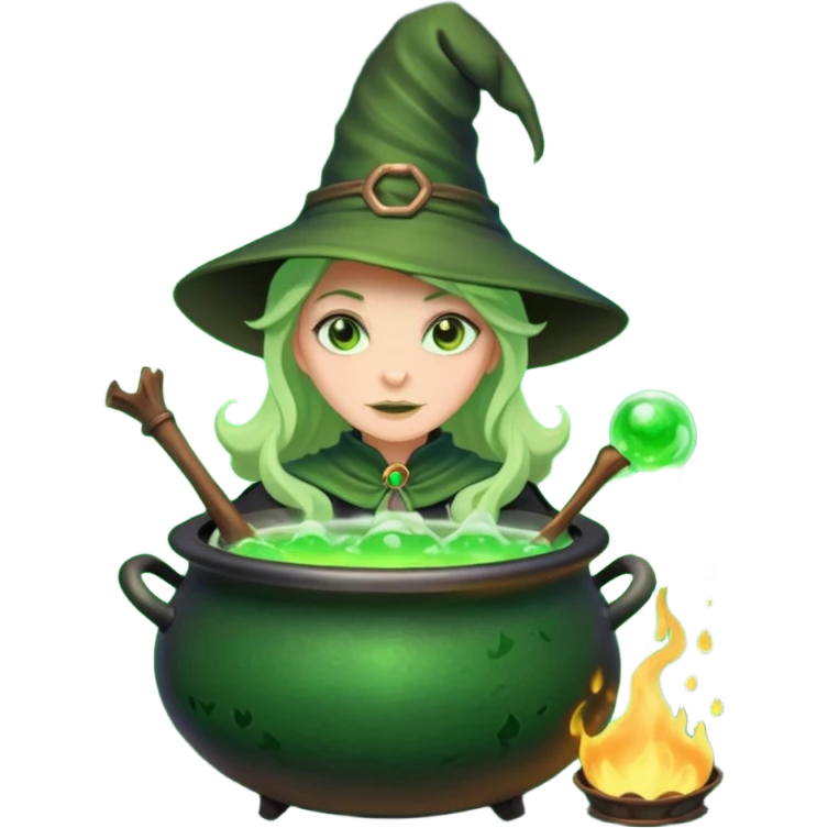green witch cooking potion emoji