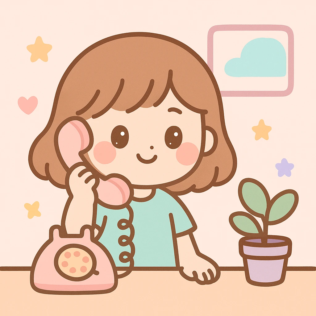 girl talking on telephone in her room emoji