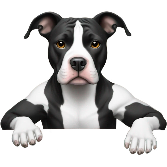 Black and white pit bull playing poker emoji