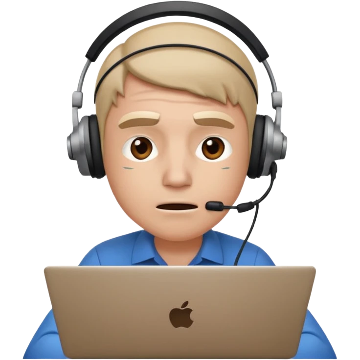 Overwhelmed trader in front of laptop emoji