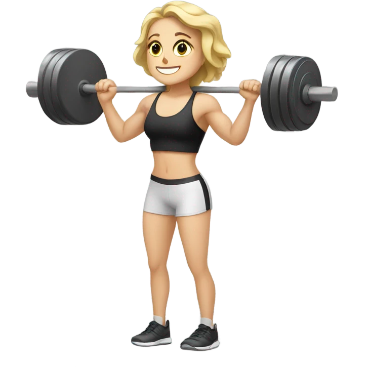White girl Weightlifting  emoji