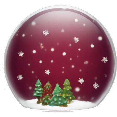 Burgundy snow globe emoji