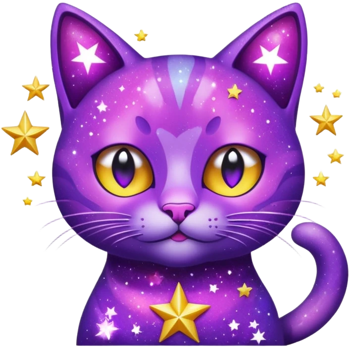 glitter purple Star cat emoji