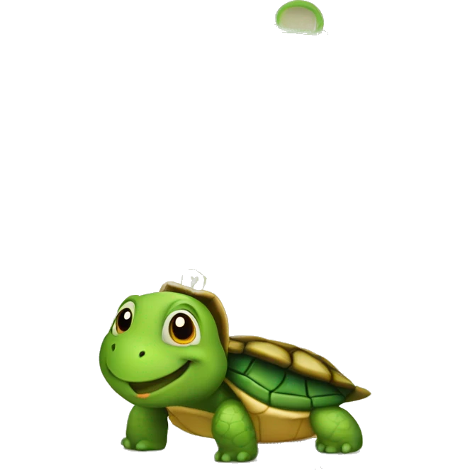 A cute little turtle with a to-do list asking people to join the party. emoji