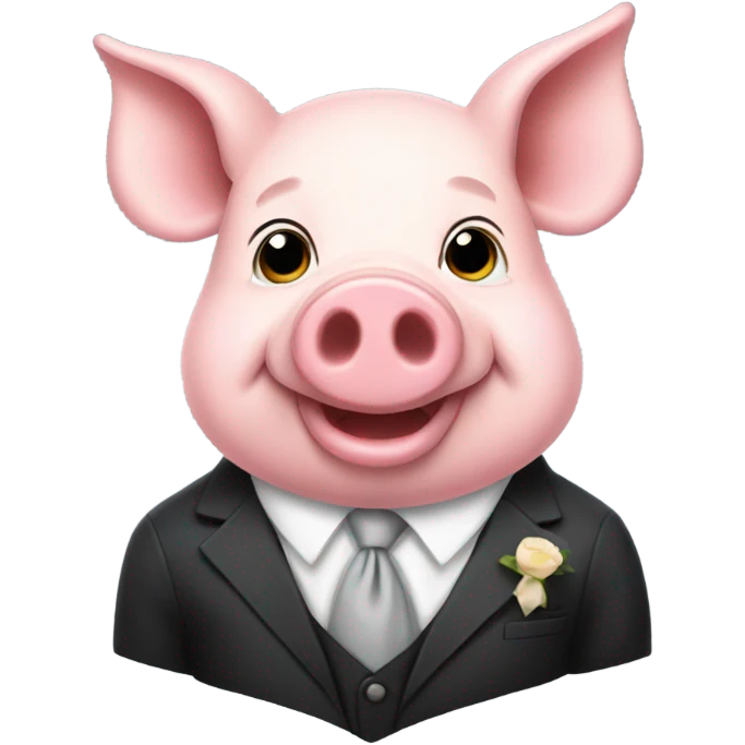 pig wearing suit and tie emoji