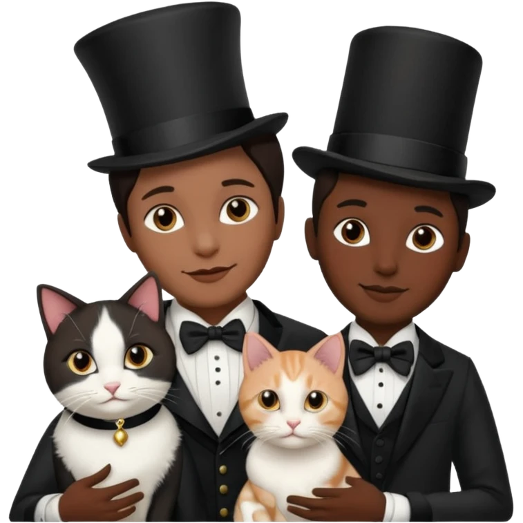 magician couple and their pet cat emoji
