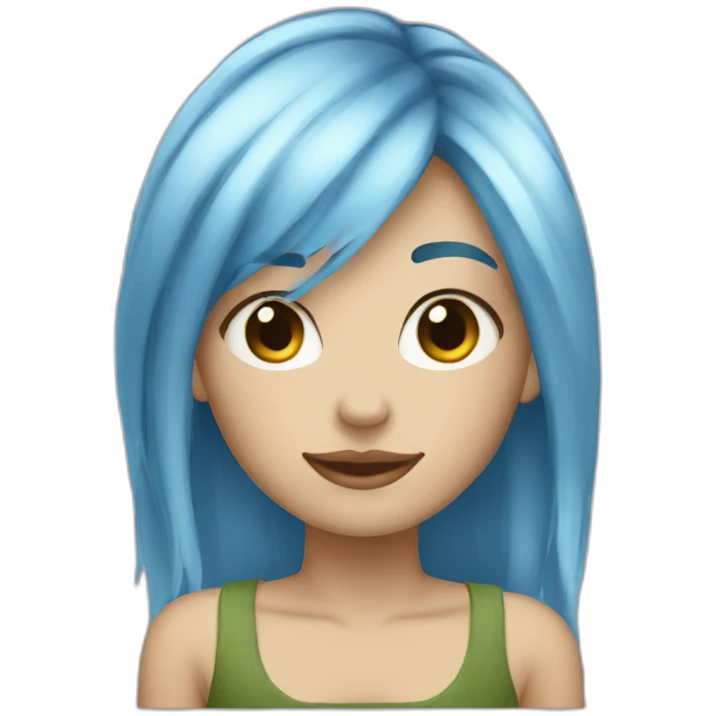 Blue hair blonde hair girl emoji