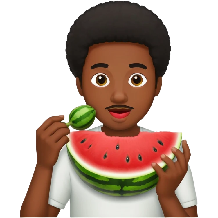 Black men eating watermelone emoji