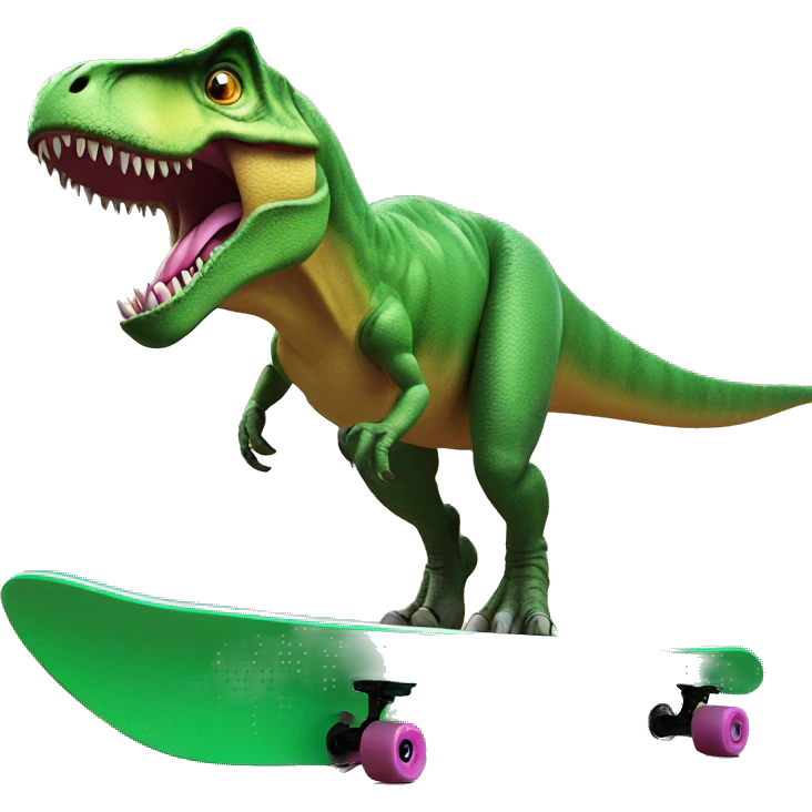 t rex on skayeboard emoji