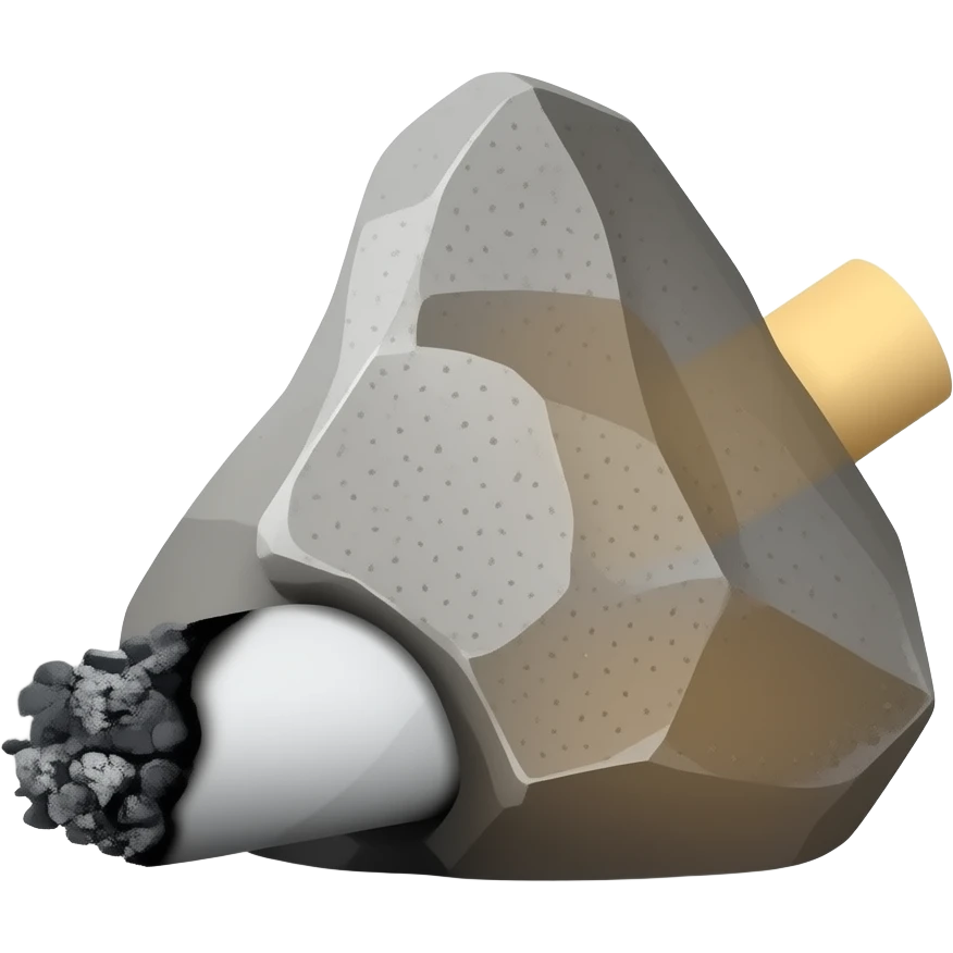 dying extinguished charcoal rock with smoke emoji