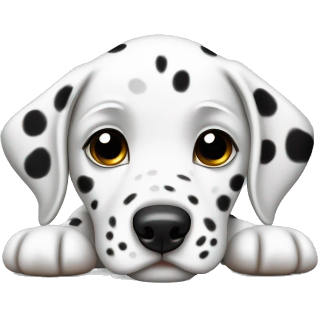 Dalmatian puppy laying emoji