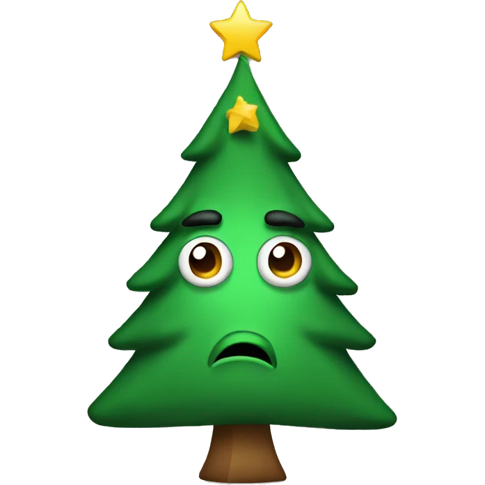 Disappointed Christmas tree emoji