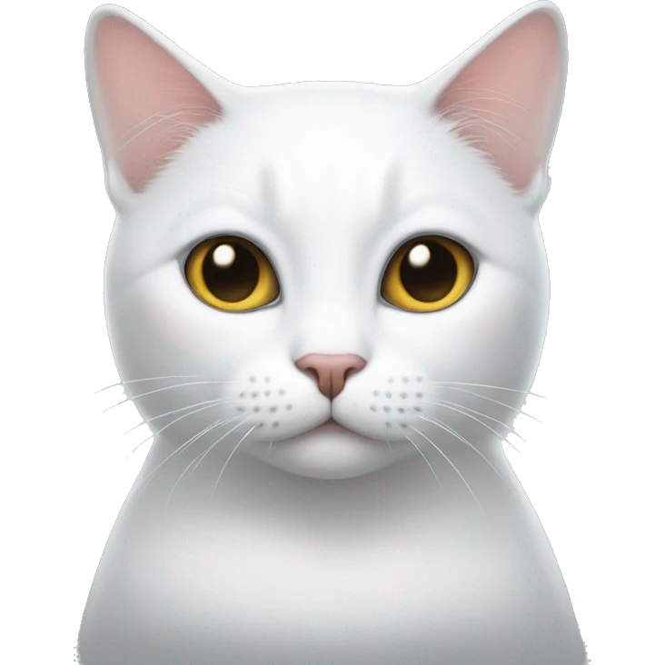 White cat with black spot on top of his head emoji