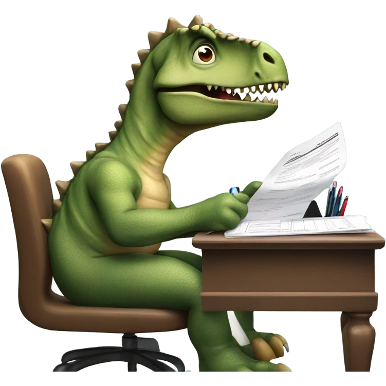 Dino filing his taxes emoji