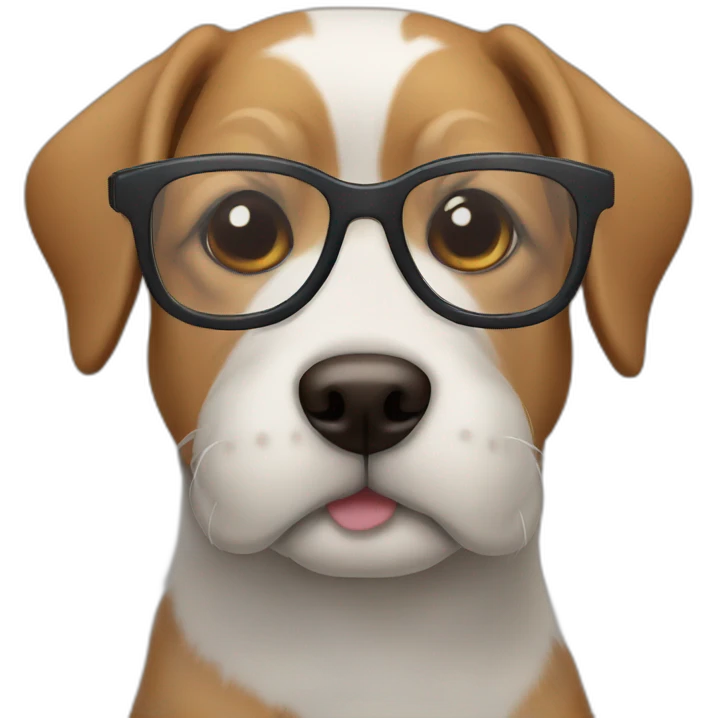 dog with glasses emoji