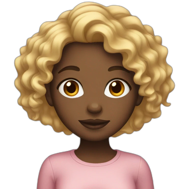 Black girl with blond curly hair emoji