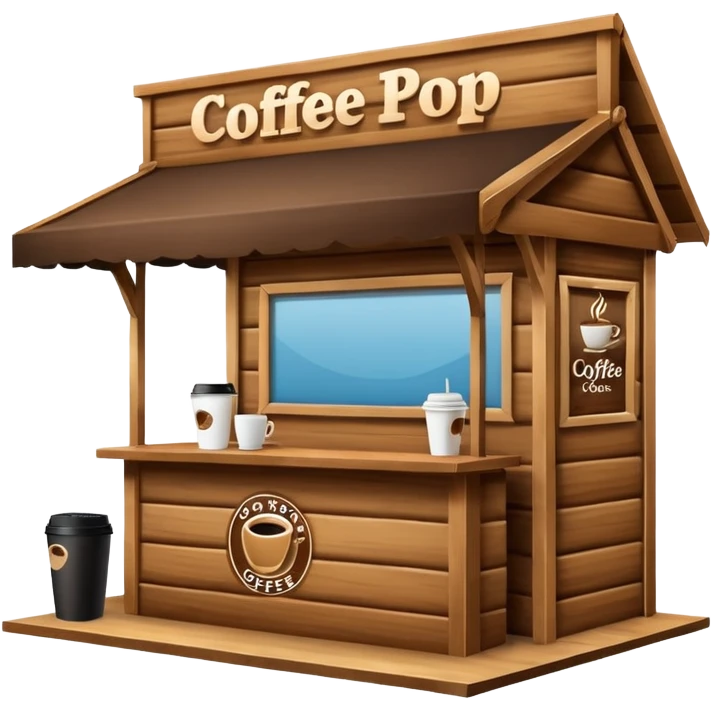 simple Coffee pop up stand booth to go front emoji