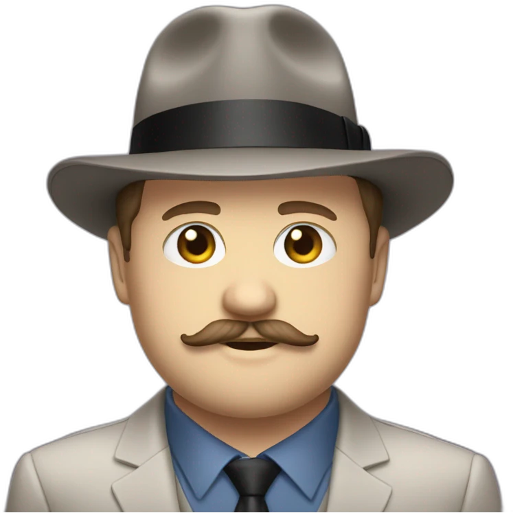 Paul Walter Hauser fedora suit mustache emoji