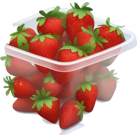 Clear plastic tub of strawberries  emoji