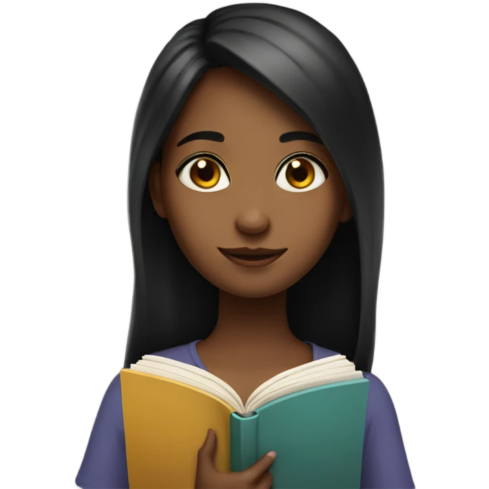 Girl put a book emoji