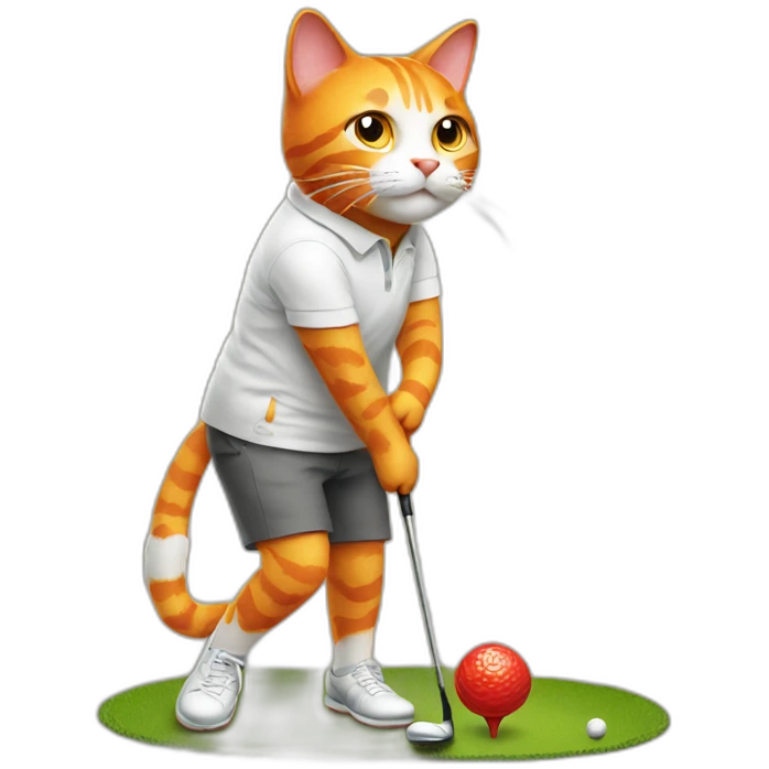 orange cat golfing emoji