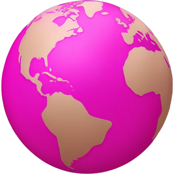 Hot pink earth globe emoji