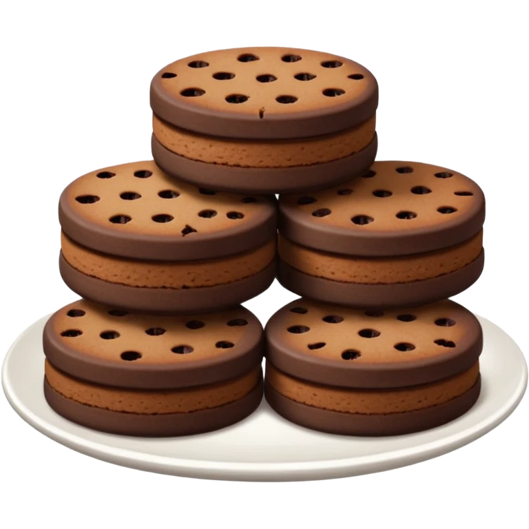 A plate of chocolate shortbread biscuits emoji