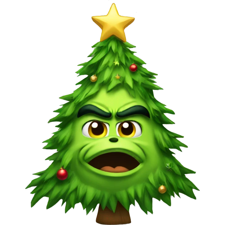 Grinch Christmas tree  emoji