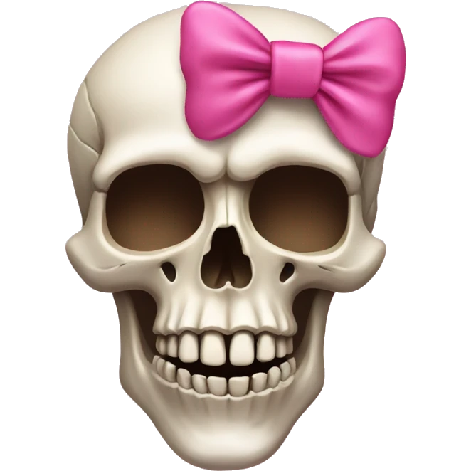 Skull with a pink bow emoji