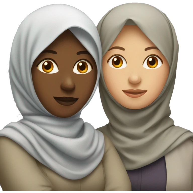 Two lesbian women in hijab emoji