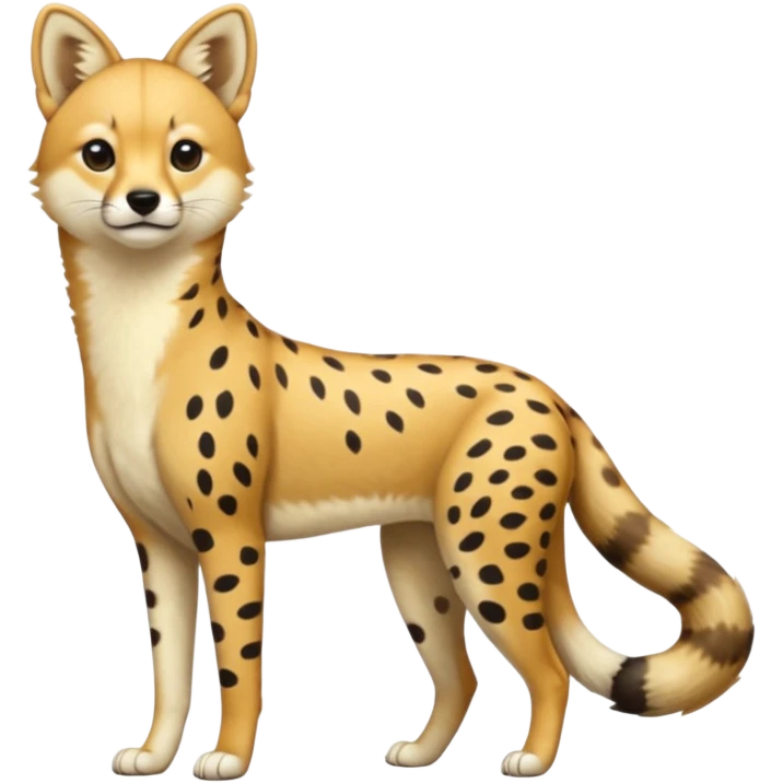 Cheetah-Dingo-Jackal-Civet-serval-shiba-inu-hybrid, full body emoji