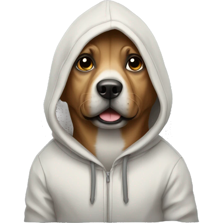 Dog wearing a hoddie emoji
