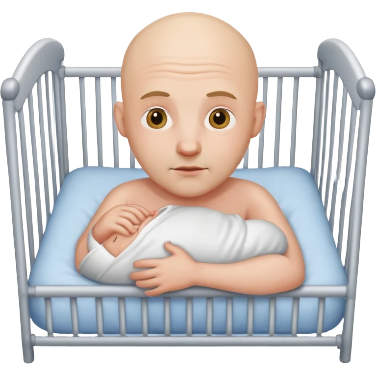 Bald man in a crib  emoji