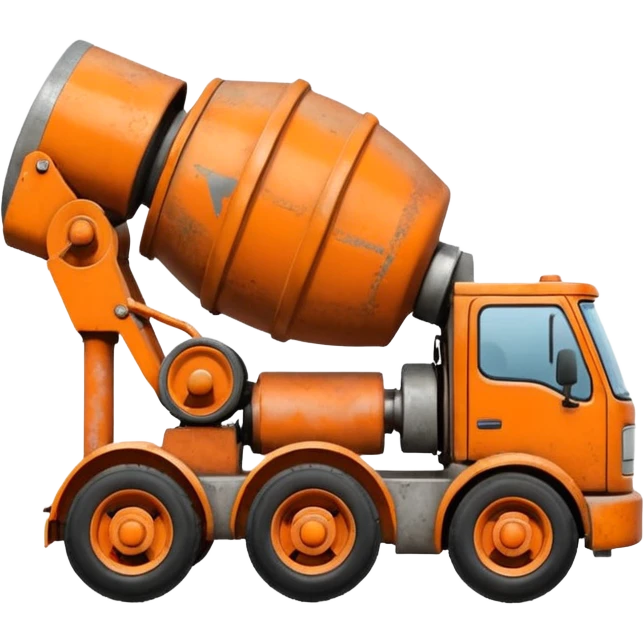 small orange cement mixer (not a truck) emoji