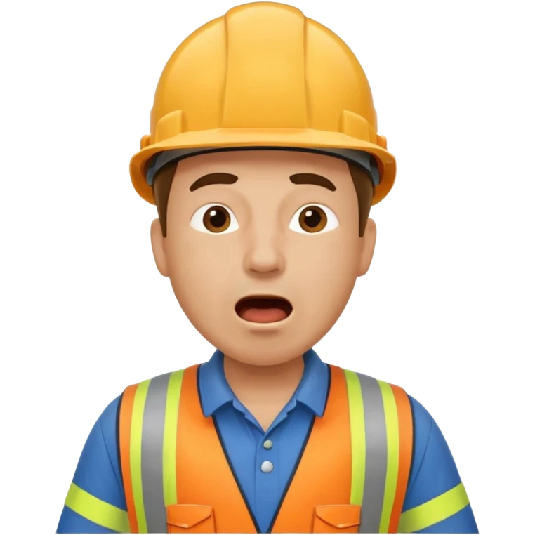 yawning construction worker emoji