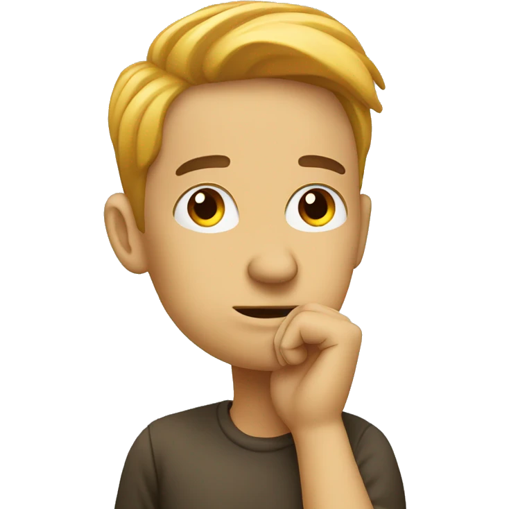 Thinking with hand on chin emoji