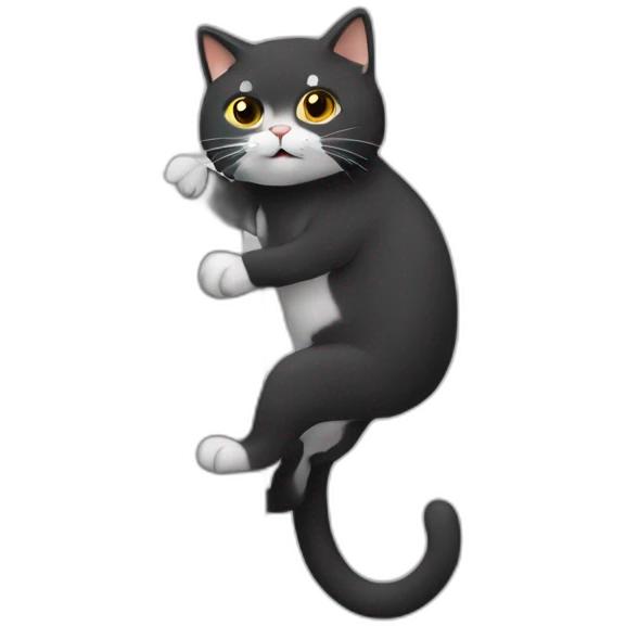 Un chat qui fait de l'escalade emoji