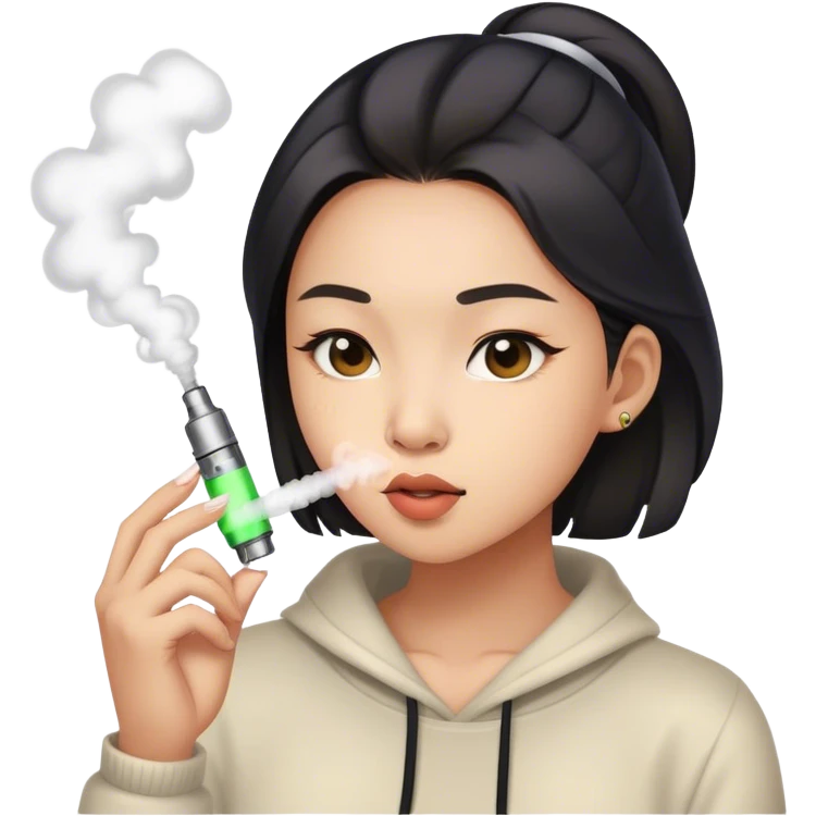Asian girl vaping emoji