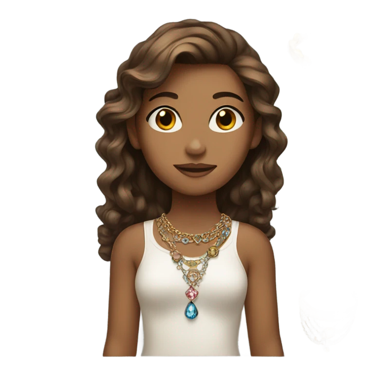 brown haired girl with jewelry emoji